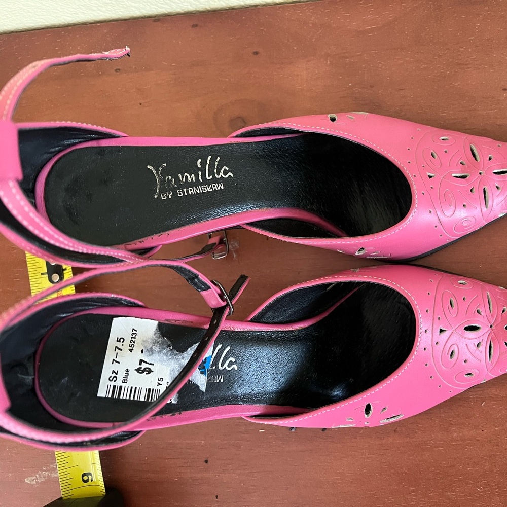 Pink pointed leather shoes 7.5 Kamilla by Stanislaw